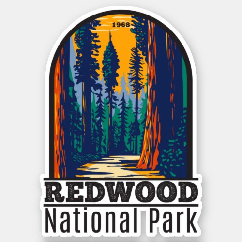 Redwood National Park California Vintage Sticker