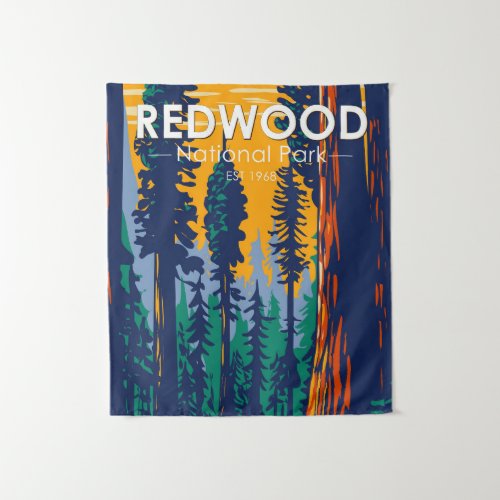 Redwood National Park California Vintage  Tapestry