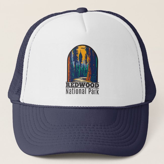 Redwood National Park California Vintage  Trucker Hat