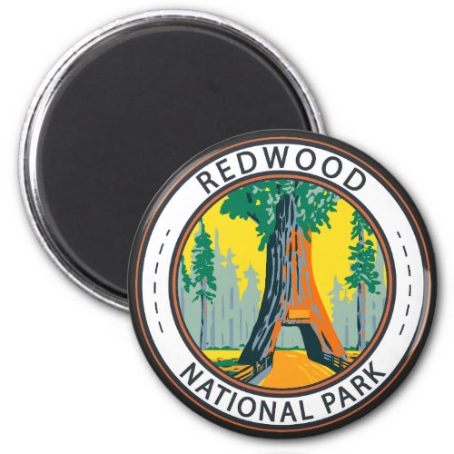 Redwood National Park Chandelier Tree Badge Magnet