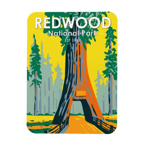 Redwood National Park Chandelier Tree Vintage Magnet