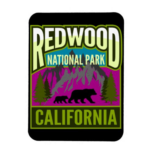 Redwood National Park Forest Mountains with Bears Magnet