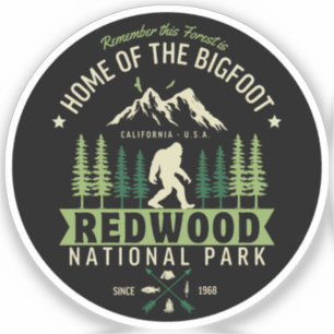 Redwood National Park Home of the Bigfoot Sticker