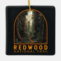 Redwood National Park Illustration Trail Vintage