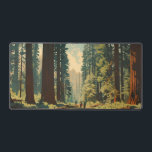 Redwood National Park Illustration Trail Vintage Desk Mat<br><div class="desc">Redwood vector artwork design. The park protects vast prairies,  oak woodlands,  wild rivers,  and 40 miles of rugged coastline.</div>