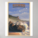 Redwood National Park Litho Artwork Poster