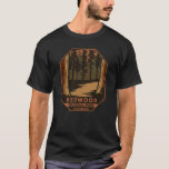 Redwood National Park Minimal Retro Emblem T-Shirt<br><div class="desc">Redwood vector artwork design. The park protects vast prairies,  oak woodlands,  wild rivers,  and 40 miles of rugged coastline.</div>