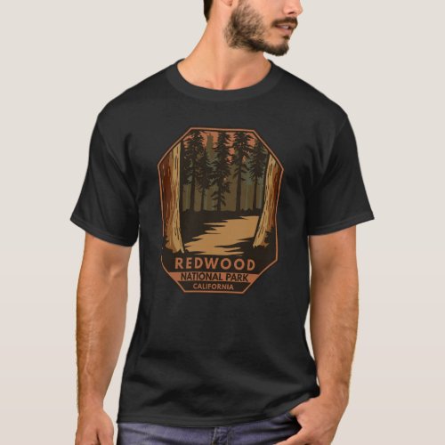 Redwood National Park Minimal Retro Emblem T_Shirt