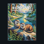 Redwood National Park Otters Modern Van Gogh Postcard<br><div class="desc">Bring the magic of Redwood National and State Parks to life with this modern Van Gogh inspired illustration featuring two playful river otters resting by a glowing ancient redwood forest stream. Radiating impressionist color, expressive brush-stroke energy, and sun-dappled forest light, this artwork celebrates California’s coastal wilderness in timeless art-poster style....</div>