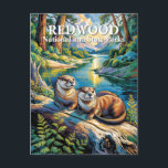 Redwood National Park Otters Modern Van Gogh Postcard<br><div class="desc">Bring the magic of Redwood National and State Parks to life with this modern Van Gogh inspired illustration featuring two playful river otters resting by a glowing ancient redwood forest stream. Radiating impressionist color, expressive brush-stroke energy, and sun-dappled forest light, this artwork celebrates California’s coastal wilderness in timeless art-poster style....</div>