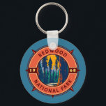 Redwood National Park Retro Compass Emblem Keychain<br><div class="desc">Redwood vector artwork design. The park protects vast prairies,  oak woodlands,  wild rivers,  and 40 miles of rugged coastline.</div>