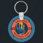 Redwood National Park Retro Compass Emblem Keychain<br><div class="desc">Redwood vector artwork design. The park protects vast prairies,  oak woodlands,  wild rivers,  and 40 miles of rugged coastline.</div>