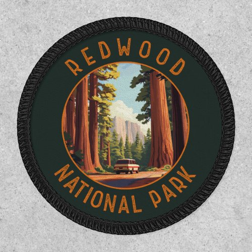 Redwood National Park Retro Distressed Circle Patch