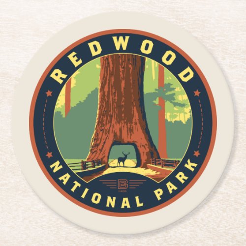 Redwood National Park Round Paper Coaster