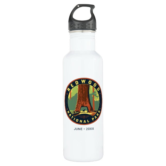 Redwood National Park Stainless Steel Water Bottle (Front)