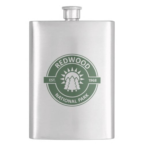 Redwood National Park Sun Trees Flask