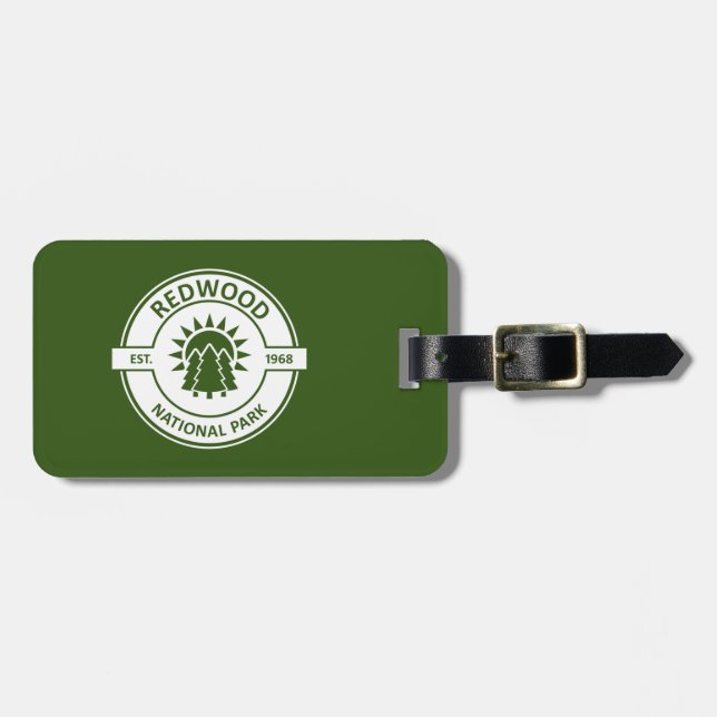 Redwood National Park Sun Trees Luggage Tag (Front Horizontal)