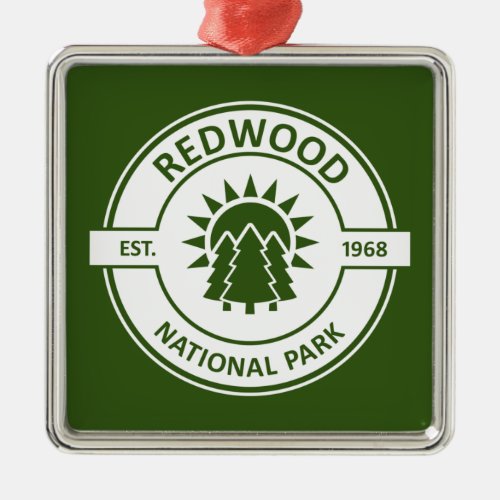 Redwood National Park Sun Trees Metal Ornament