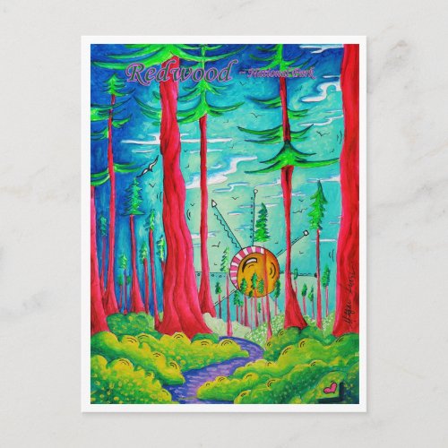 Redwood National Park Travel Art Postcard
