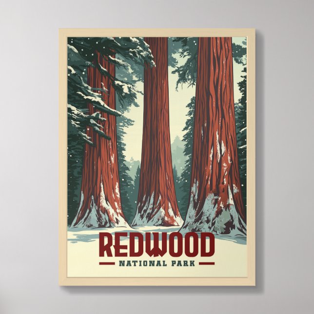 Redwood National Park - Vintage California Framed Art (Framed Front)