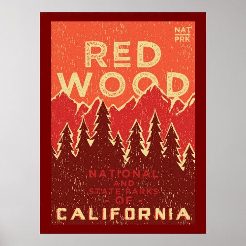 Redwood National Park Vintage Poster
