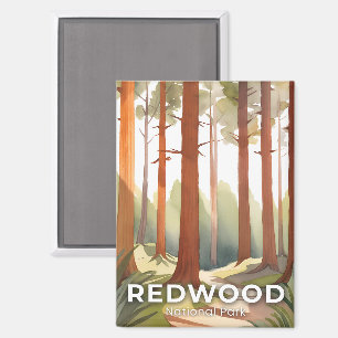 Redwood National Park Watercolor Travel Art Magnet