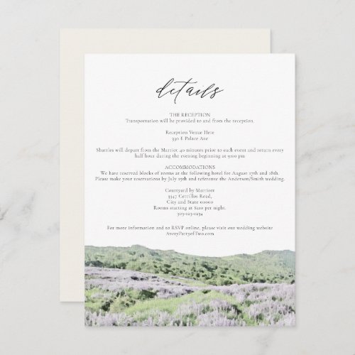 REDWOOD NATIONAL PARK Wild Lupine Floral Details Invitation