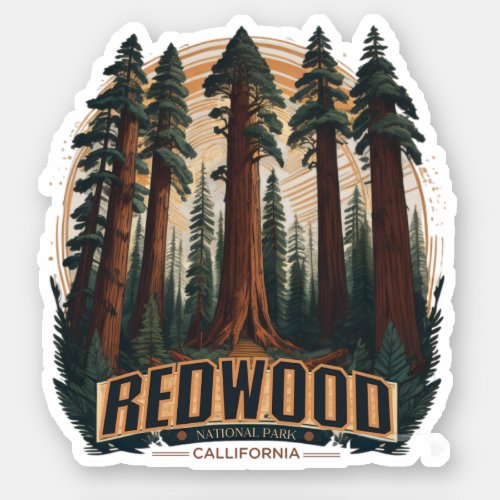 Redwood natioonal state park Coastal California Sticker