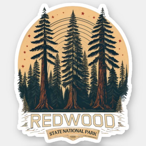 Redwood natioonal state park Coastal California Sticker