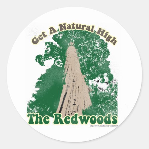 Redwood Natural High Classic Round Sticker