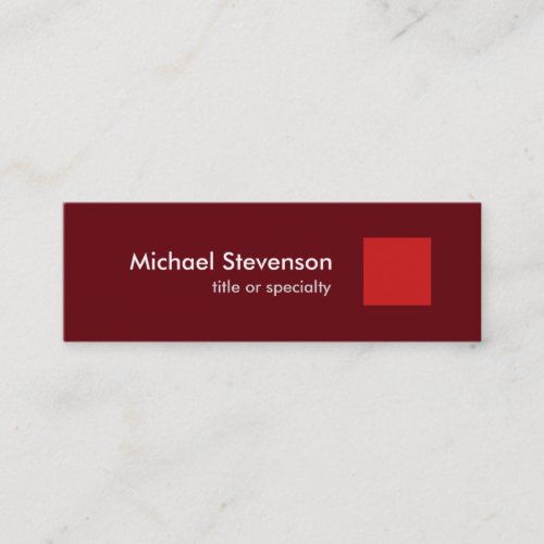 Redwood Red Modern Unique Stylish Mini Business Card