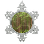 Redwood Trees at Muir Woods National Monument Snowflake Pewter Christmas Ornament