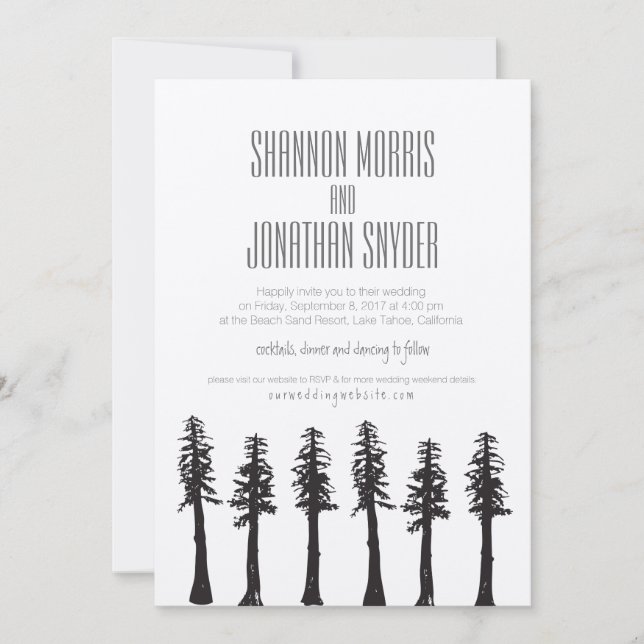 Redwood Trees Invitation / Mountain Wedding (Front)