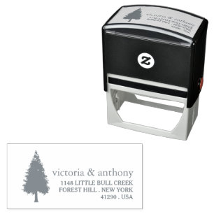 Redwood Trees, Rustic Return Address Self-inking Stamp