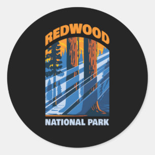 Redwood Us National Park California Classic Round Sticker