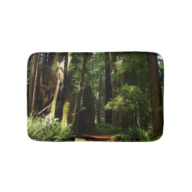 Redwoods and Ferns at Redwood National Park Bath Mat (Front)