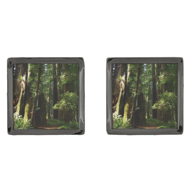 Redwoods and Ferns at Redwood National Park Cufflinks (Front)