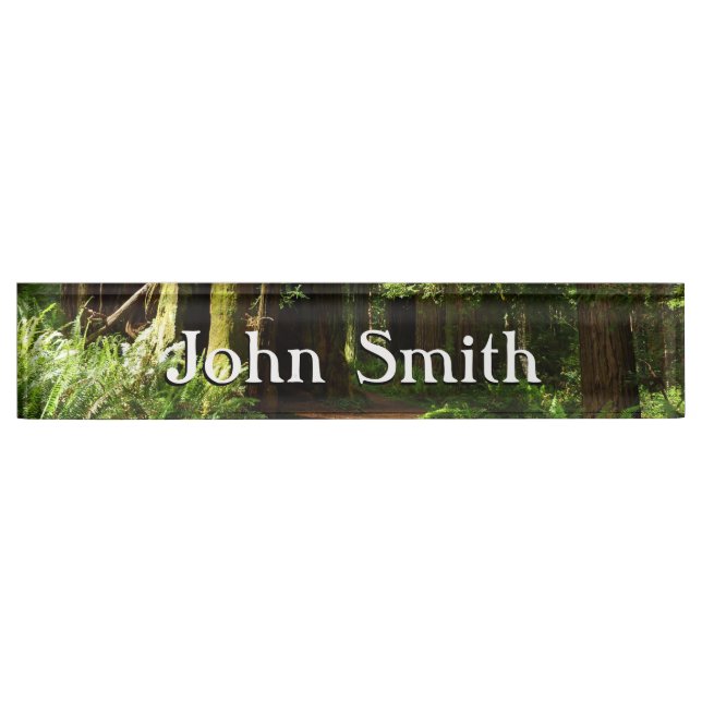 Redwoods and Ferns at Redwood National Park Desk Name Plate (Front)