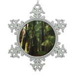 Redwoods and Ferns at Redwood National Park Snowflake Pewter Christmas Ornament