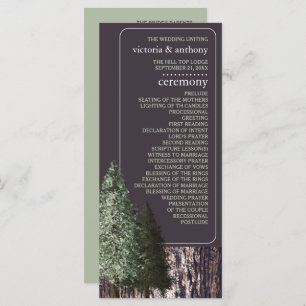 Redwoods & Bark, Rustic Wedding Program