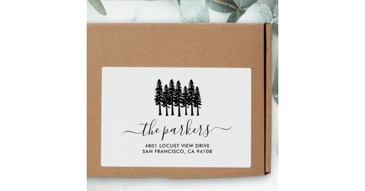 Redwoods Family Name Signature Return Address Rubber Stamp Zazzle