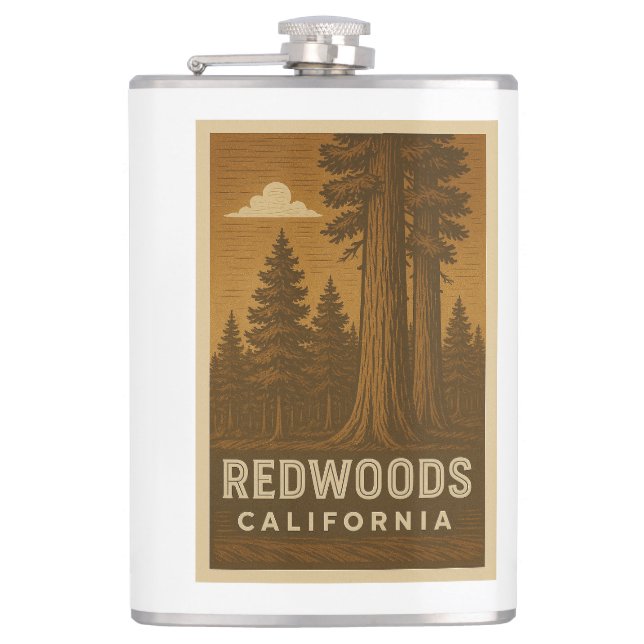 Redwoods National Park California Flask (Front)