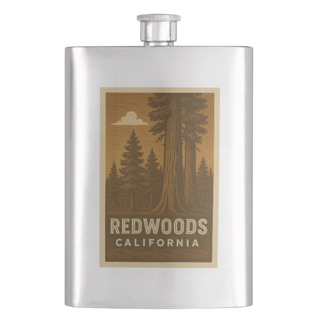 Redwoods National Park California Flask (Front)