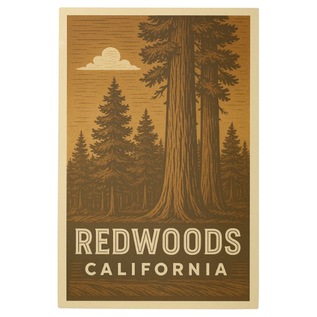 Redwoods National Park California Metal Wall Art (Front)