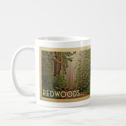 Redwoods National Park California Vintage Travel Coffee Mug