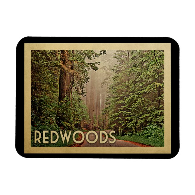 Redwoods National Park California Vintage Travel Magnet (Horizontal)