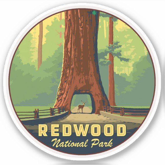 Redwoods National Park  Sticker (Front)