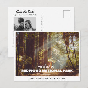Redwoods National Park Wedding Save the Date Postcard