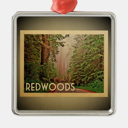Redwoods Vintage Travel Ornament California