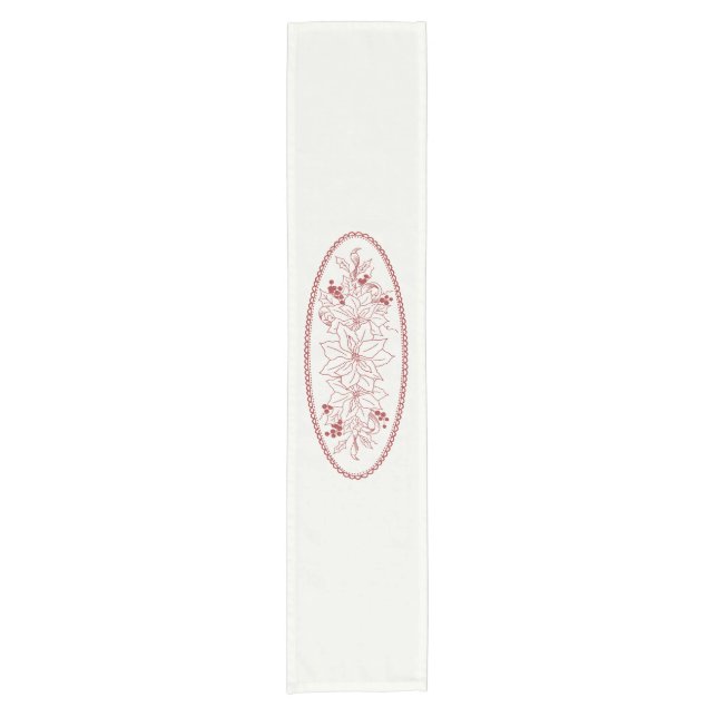 Redwork Embroidery Table Runner – Christmas (Front)